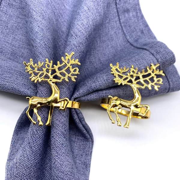 2-pakks blomster serviettringer med spenne for bryllup, fest,