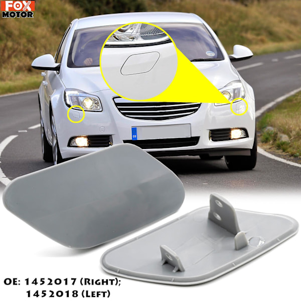 Til Vauxhall Opel Insignia A 2008-2013 Forlygte Sprinklers Dæksel 20998581 Frontkofanger Hætte Rh Lh Umalet 1452018 1452017 Højre