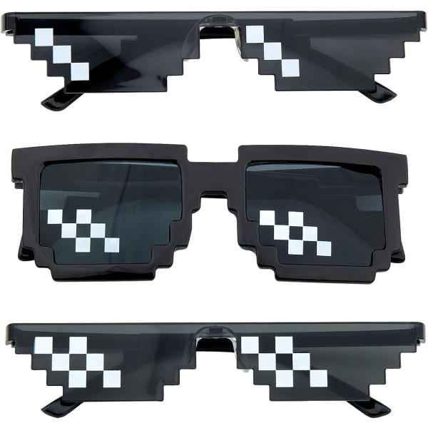 3-pack solglasögon, mlg pixlade solglasögon, solglasögon för män