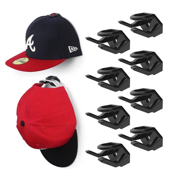 8 kpl Hat hook -tarrakiinnitteinen hattukoukku baseball-hattuhylly seinälle