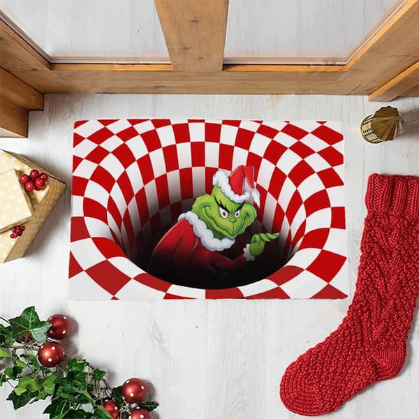 Illusionsdørmatte, Julepynt Antislip Dørmatte, 3D Visuel Illusion Blød Teppe