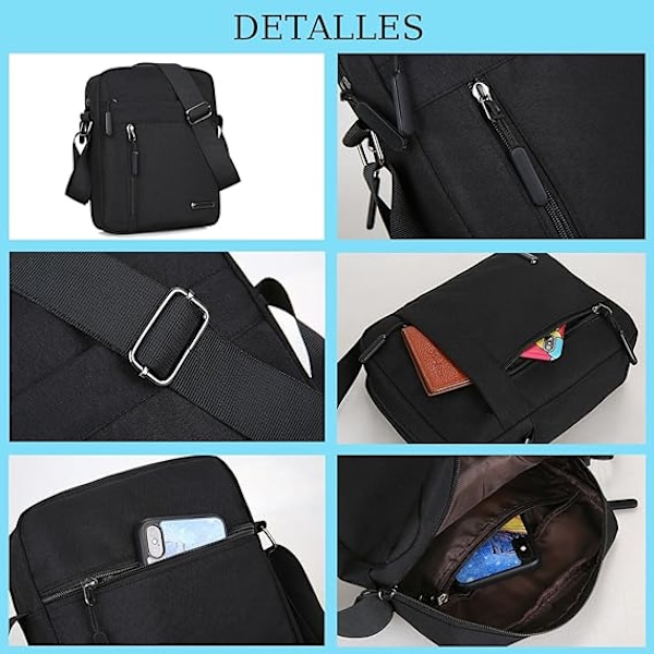 Axelremsväska för Män, Midjeväska, Crossbody för Män, Vattentät Messenger Väska Crossbody, För Dagligt Bruk,