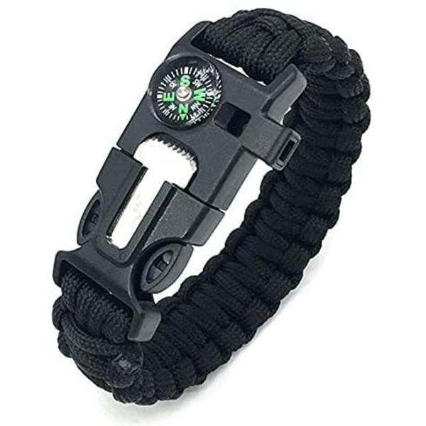 Paracord-ranneke (2 kpl) - Säädettävä - Tulen sytytin - Kova