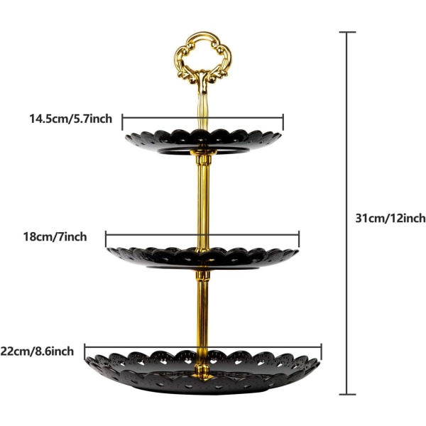 1 piece（White）3 Tiers Cake Display Stand Cake Stand Round Fruit