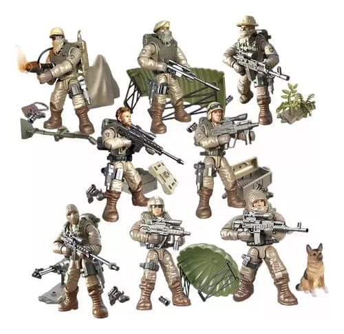 Leddede Soldat Actionfigurer 1:36, 8 Styk