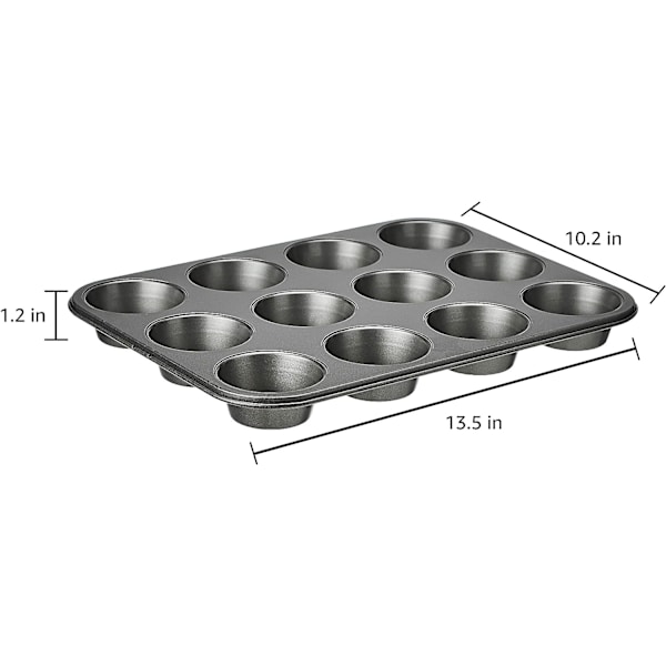 Sæt med 2 non-stick muffinforme i kulstofstål