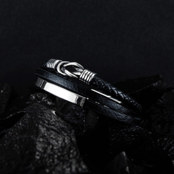 Flätat Läderarmband för Män - Flätat Äkta Läder