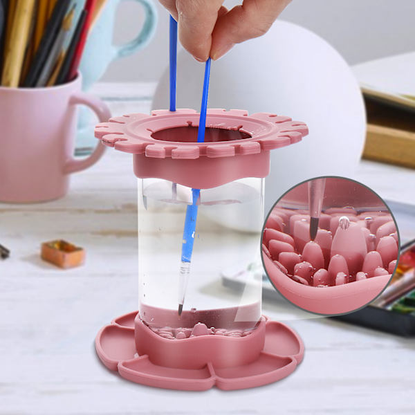1 stycke (tegelröd) Silikon multifunktionell transparent penna