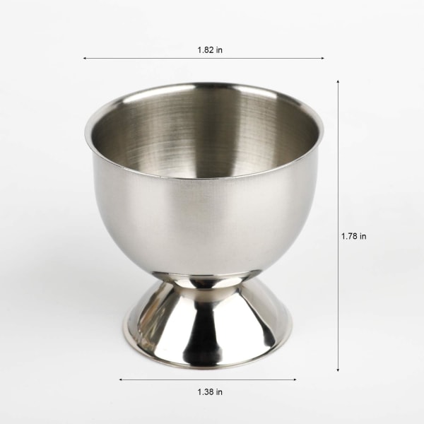 Set of 6 stainless steel egg cups for boiled eggs(Silver）