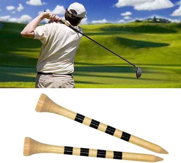 Bambus Golf Tee 70mm Pakke med 100, Sort