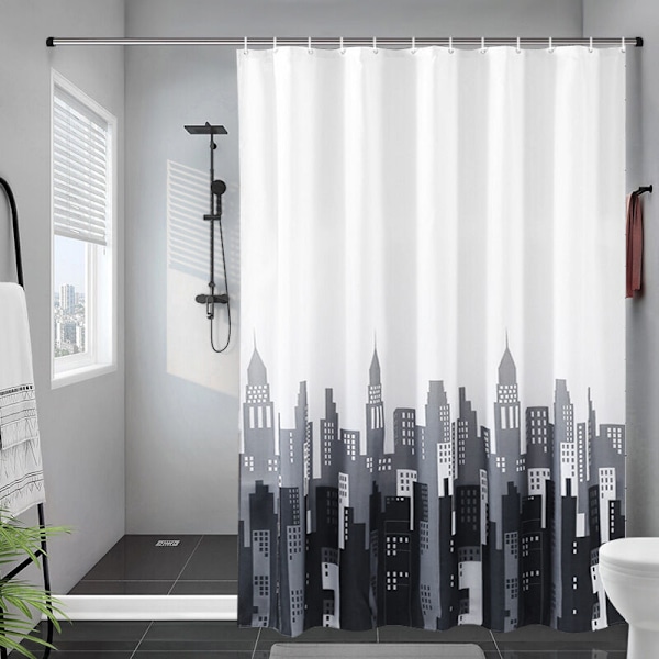 Quick Dry Shower Curtain, Waterproof Polyester Fabric Shower Curt