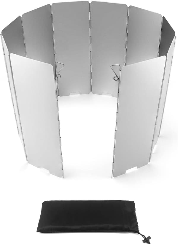 10-Panel Vindskydd i Aluminiumlegering för Utomhuspicknickugn