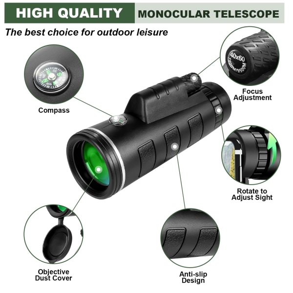 40x60 monoculars with smartphone stand and tripod