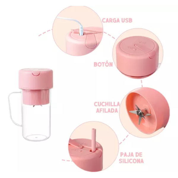 Bærbar Blender Personlig Mixer Genopladelig USB
