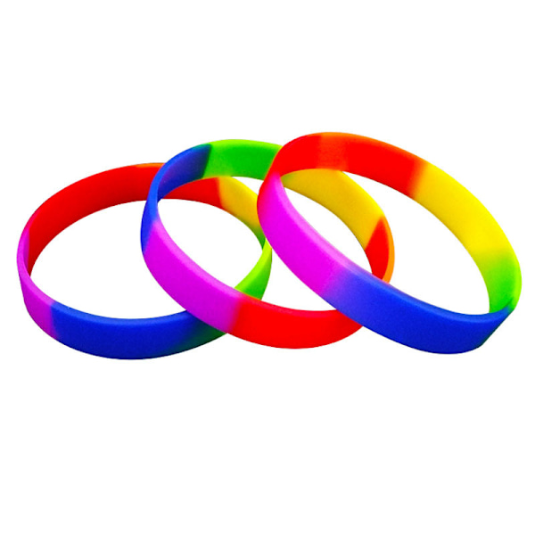 Multifärgad gummiband - set med 10, armband för barn
