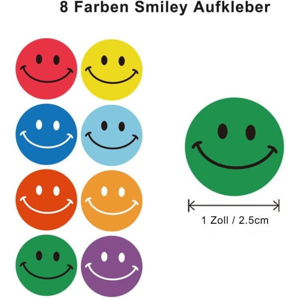 Smiling Face Sticker Roll Colorful Circular Sticker Reward