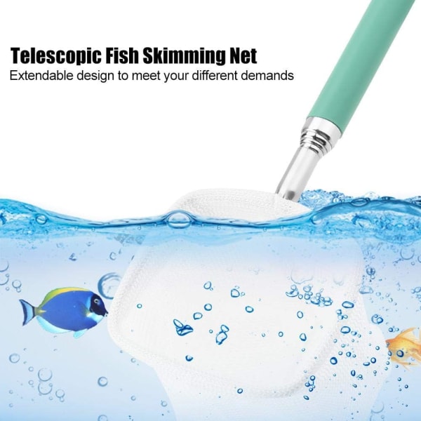Utvidbart teleskopisk fiskenett for fisk og reker