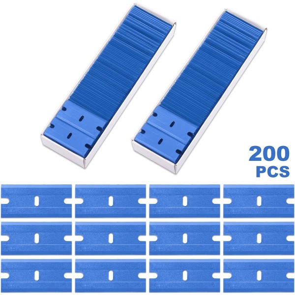 200Pcs Blue Plastic Double Sided Razor Blades Set Double Edge