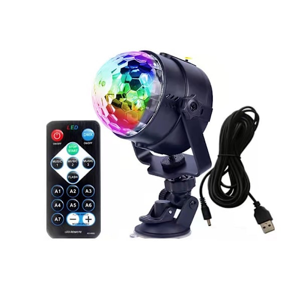 LED discokulelys med roterende effekt, discokule festlys med