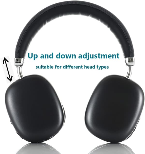 Trådløst Bluetooth-headset, Bluetooth-hovedtelefoner, justerbart trådløst headset til telefon/computer/tablet, sort