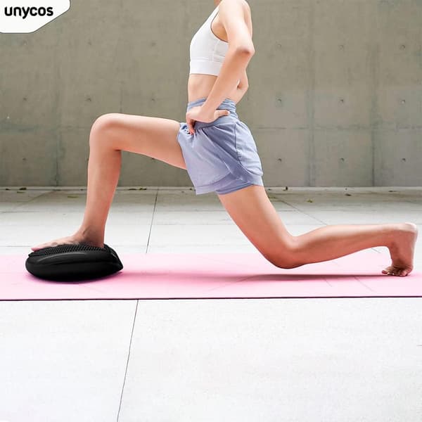 Balancemåtte, perceptionsmåtte, sort 34cm - oppustelig måtte, yoga