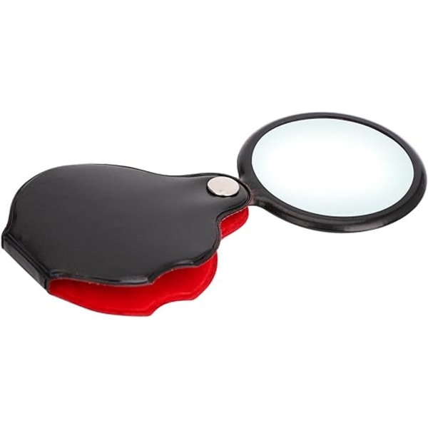 8X 50mm Mini Vikbar Förstoringsglas Fickformat Bärbar Förstoringsglas med PU