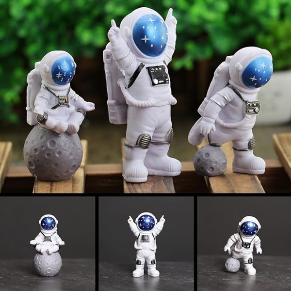 3 Dekorative Miniaturer af Moderne Astronauter, Astronaut