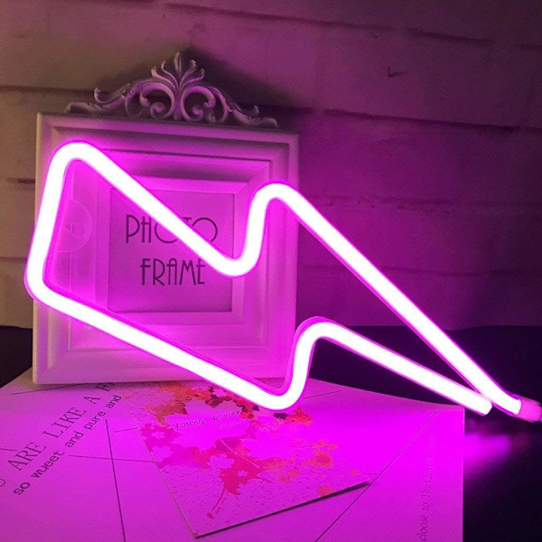 Neon Nattlampa, LED Blixt Skylt Dekorationslampa, Väggdekor för