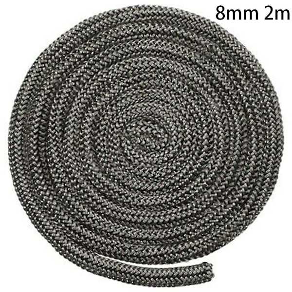 8mm Svart Spis Eldrep Fiberglasrep Tätning 2m Längd Vedspis Loggbrännare Hög Temperatur Spis Tätningsrep