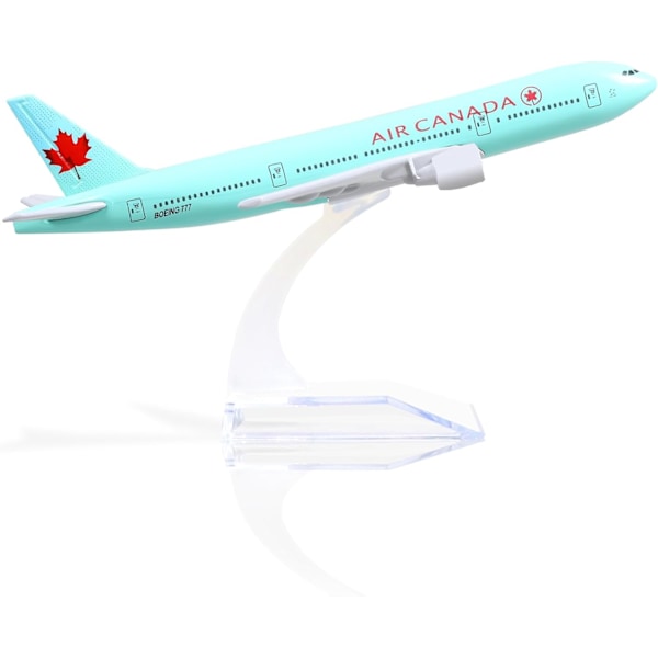 Boeing 777 Kanada 1/400 Diecast Metallflygplansmodell med Stativ - Flygbolag Legering Modellplan (6 tum Lång) Display