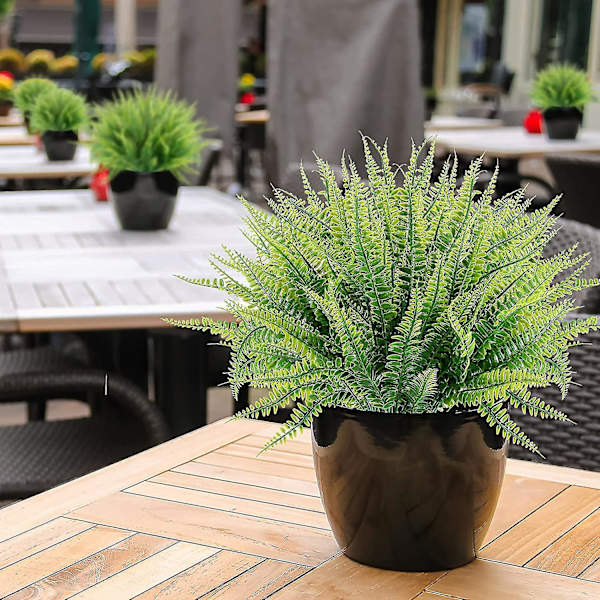 10 Bundter Kunstige Planter, Falske Boston Bregne Greenery Udendørs Uv-Resistente Ingen Falmning Faux