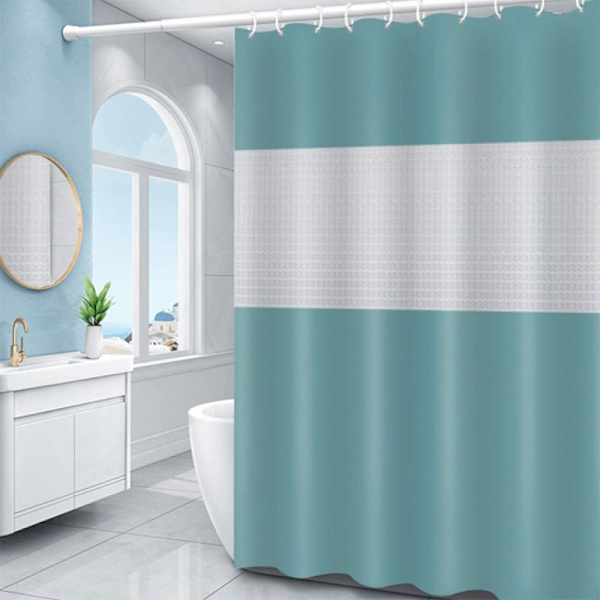 Duschdraperi Set (Smaragd, 180 x 180 cm) Vattentät Polyester