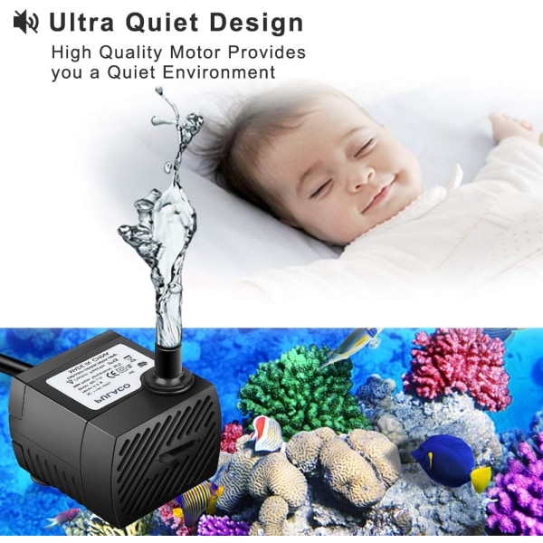 80GPH 5W mini upotettava vesipumppu akvaarioon, lampiin,