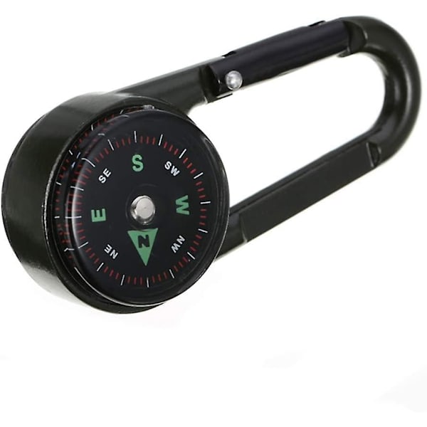 1 kpl Kompassi Retkeily Kiipeily Vaellus Mini Metalli 3-in-1 Monitoiminen Karabineeri Kompassi Lämpömittari Snap Hook Avainperä Kompassi Ulkoilma Kiipeily Selviytyminen