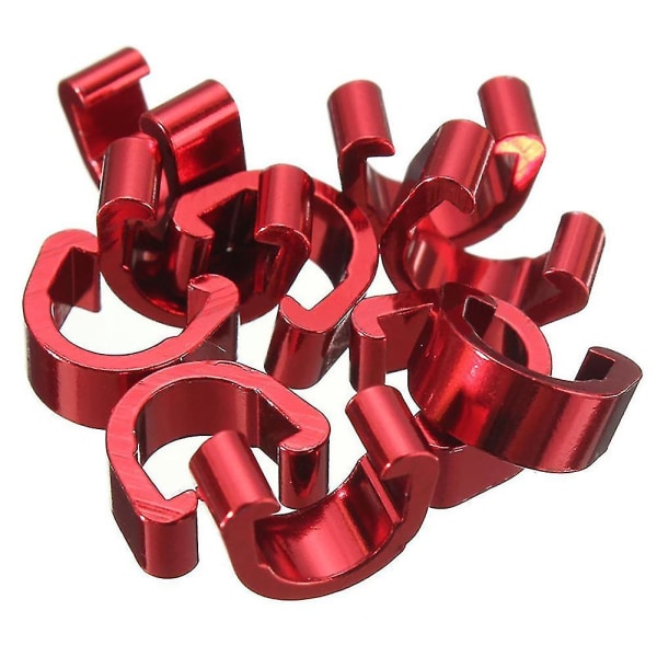 Red 10pcs Mtb Bike Bicycle Guide Cables C-clips Buckle