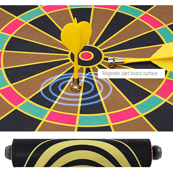 Magnetisk Darttavle for Barn, Dobbeltsidig 12-Tommers Tykk Reversibel Darttavle, Leveres med 4 Dart