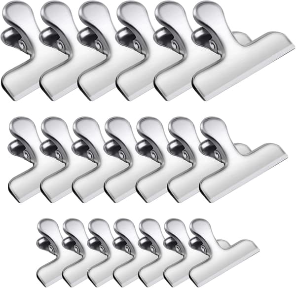 Chip Clips, 20 Pak Rustfrit Stål Chip Clips, Chip Clips Pose Clips Mad Clips, Pose Clips til Mad, Clips til Mad