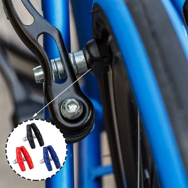 3 par (sort, blå, rød) V-formede bremseklodser, cykelbremse