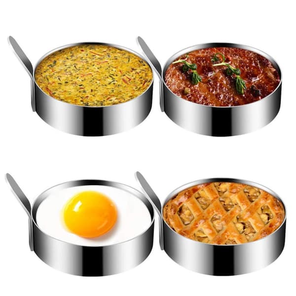 Egg Ring i Rustfritt Stål, Runde Egg Stekeringer, Non-Stick Matlaging