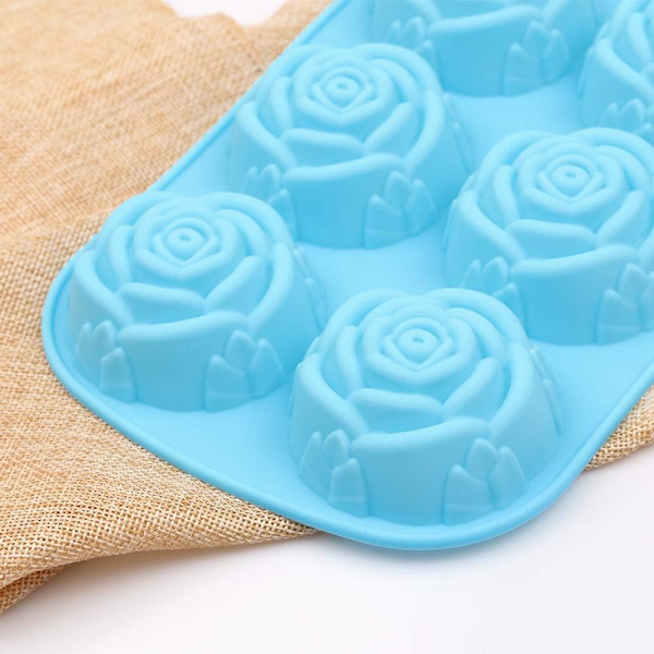 6-Huls Silikon Blomsterform, 3-delt Non-Stick Sæt af Mad