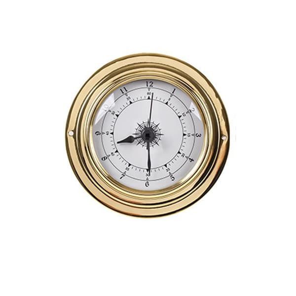 Bärbar marin väggbarometer klockmätare termometer hygrometer kit 4PC guld