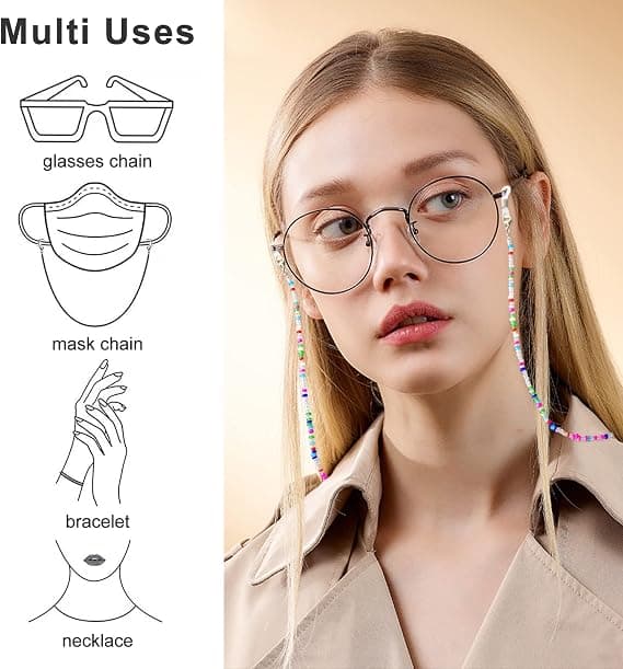 Glaskedja, 4 glaskedjor för kvinnor, sportglaskedja