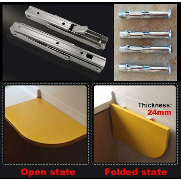2 Foldable Wall Shelf Brackets, Save Space, Shelf Bracket with St
