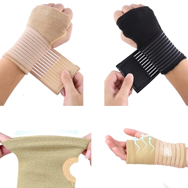 2 pairs of wrist bandage hand elastic sports cycling protective