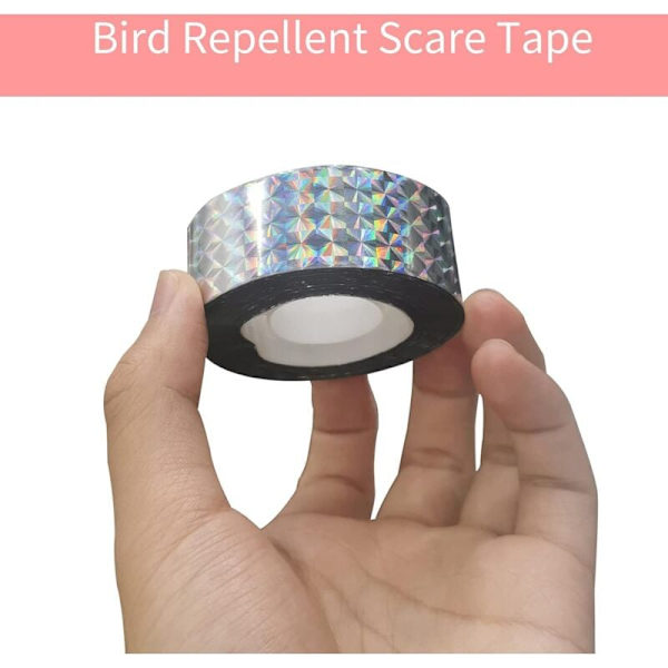 Fuglerepellent tape, 80m reflekterende dobbeltsidig tape for å skremme fugler