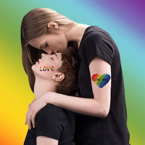 20 Pride Day-tatoveringsklistremerker for likekjønnede - LGBT-klistremerker til ansiktet