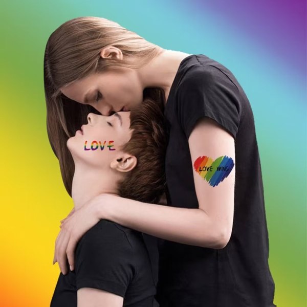 20 same-sex pride day tattoo stickers set LGBT face stickers