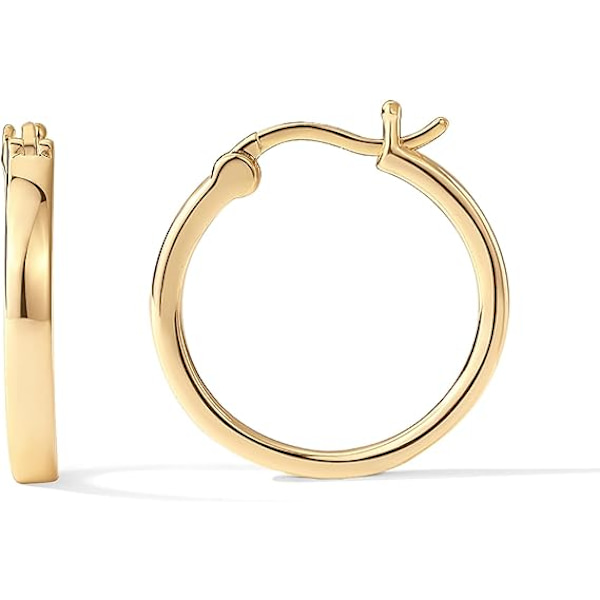 14K Guldförgyllda 925 Sterling Silver Lätta Högörhängen | 20mm och 30mm | Guldhögörhängen för Kvinnor