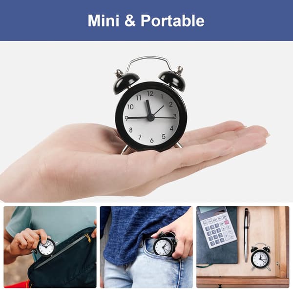 Klassisk väckarklocka, Mini Retro Sängbord Batteridriven Hög