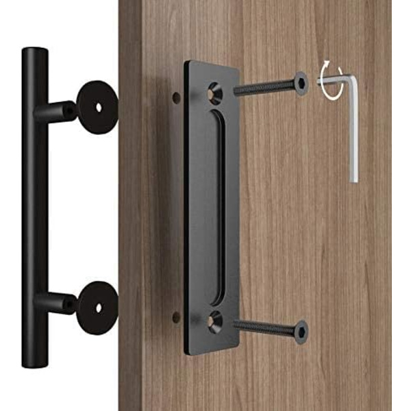 12\" Skydedørsgreb Træk og Flush Hardware Sæt, Flad Ba